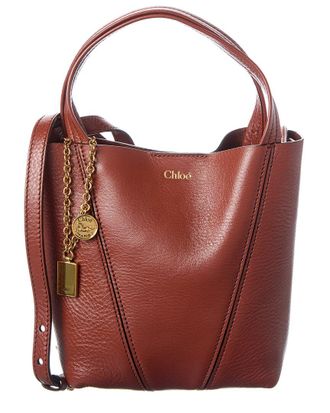 Chlo&eacute; Spin Leather Bucket Bag