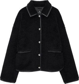 Anine Bing Camden Jacket Black Leather Trimmed Jacket