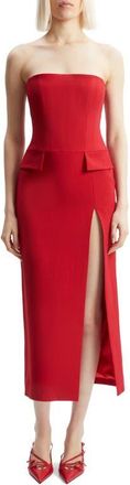 Bardot Nikki Strapless Sheath Dress in Deep Red at Nordstrom, Size 10