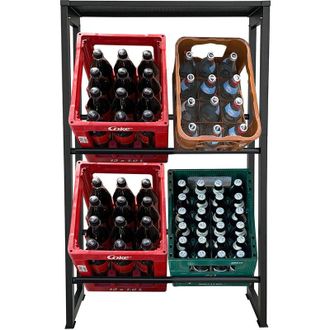 Quick-Star Quick-star - Getr&auml;nkekistenregal 71x30x129cm Mit Ablage F&uuml;r 4 K&auml;sten Getr&auml;nkekistenhalter Standregal