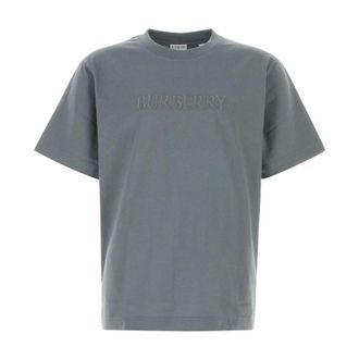 Burberry T-Shirts, male, Gray, Size: S Ryan Logo T-Shirt