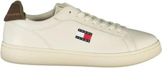 Tommy Hilfiger Witte Leren Heren Sneaker - Heren - Sneakers - Wit - 45 EU - Leer - Schoenen