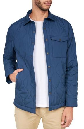 Brooklyn Brigade Solid Water Repellent Quilted Shirt Jacket in Blue at Nordstrom, Size Xx-Large