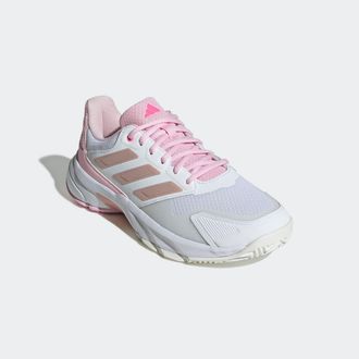adidas Tennisschuh ADIDAS PERFORMANCE COURTJAM CONTROL 3, Gr. 41, bunt (cloud wei&szlig;, silber metallic, lucid pink), Synthetik, Textil, Schuhe Tennisschuh, f&uuml;r 