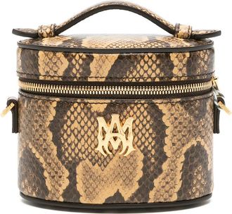 Amiri Nano Snake-effect Logo-plaque Vanity Mini Bag