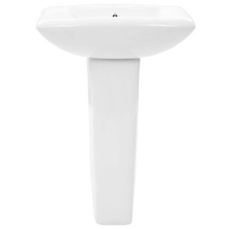 Berkfield Home Elegant Freestanding Basin with Pedestal Ceramic White 580x470x200 mm
