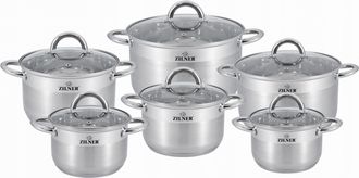 OEM Juego De 12 Ollas De Acero Inoxidable Zilner Zl-8109