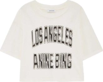 Anine Bing Johnny Cropped Tee - Cream
