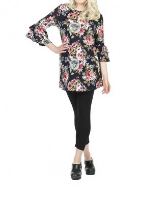 Papillon Floral A-Line Sweater Dress In Navy Multi