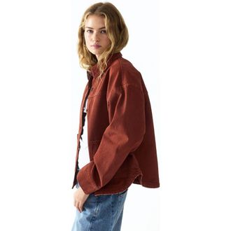 H&M Twill Shacket in Rust Brown at Nordstrom, Size Xx-Large