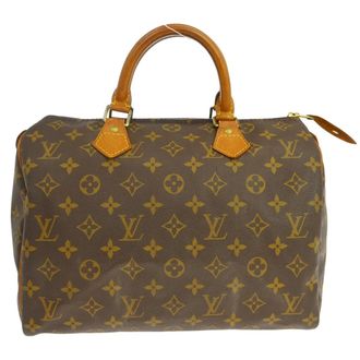 Louis Vuitton Speedy Handbag Monogram Canvas Brown Canvas Handbag (Pre-Owned)