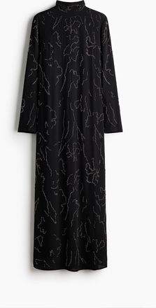 H&M Maxikleid mit Perlenverzierung - Schwarz