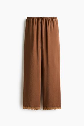 H&M Kordelzughose mit Spitzenbesatz - Beige