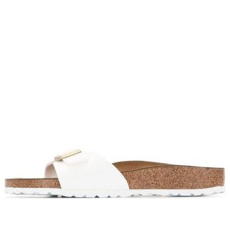 Birkenstock (WMNS) Birkenstock Madrid Birko-Flor Patent Narrow Fit Sandals Patent White 1005310