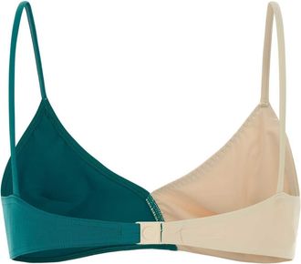 Eres Two-Tone Stretch Nylon Bikini Top - Multicolor