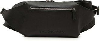 Balenciaga Black Leather Fanny Pack Sling Bag (Pre-Owned)