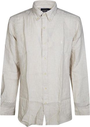Polo Ralph Lauren Camicia Lino Riga - Heren - Casual Overhemden - Wit - XL - Linnen - Overhemden