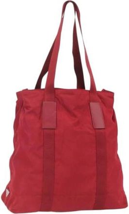 Prada Pre-owned Tote Bags, female, Red, Size: ONE SIZE Pre-owned Vintage Nylon Tote Bag