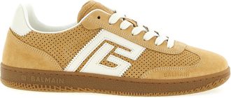 Balmain Beige Calfskin Low Top Womens Sneakers