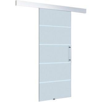 HOMCOM Homcom - Puerta Corrediza De Vidrio Puerta Corredera Deslizante De Cristal 102,5x205 Cm