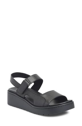 B&oslash;rn Kit Platform Sandal in Black Leather at Nordstrom, Size 10