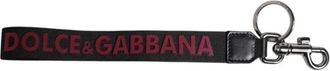 Dolce & Gabbana Zwarte Nylon Zilveren Messing Sleutelhouder - Heren - Sleutelhangers & Tashangers - Zwart - ONE Size - Nylon - Accessoires