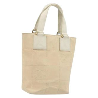 Chanel Pre-owned Bucket Bags, female, Beige, Size: ONE SIZE Pre-owned Vintage Canvas Bucket Bag