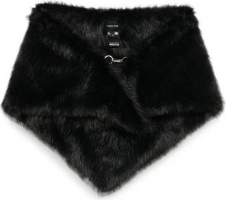 Simone Rocha Accessoires, Dames, Zwart, ONE Size, Polyester, Grote Imitatiebont Neckerchief