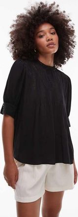 & Other Stories Blusa nera ricamata in pizzo-Nero