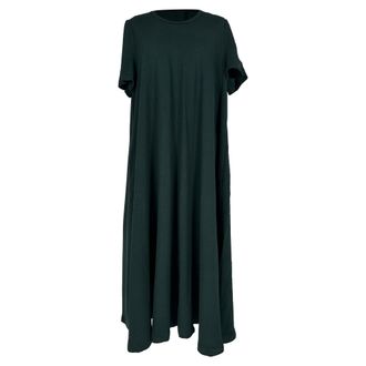 Lanvin Straight Midi Dress in Green Viscose