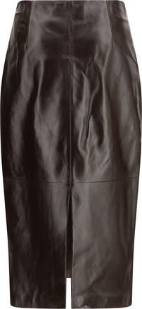 Arma Womens Meeka Palermo Skirt Coffee Bean Leather