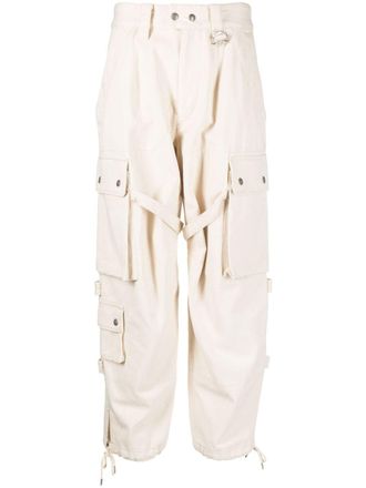 Isabel Marant Elore cropped cargo trousers - Neutrals
