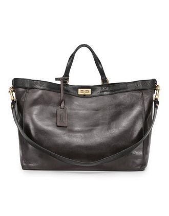 OLD TREND Ixia Genuine Leather Jet Set Travel Tote in Taupe at Nordstrom