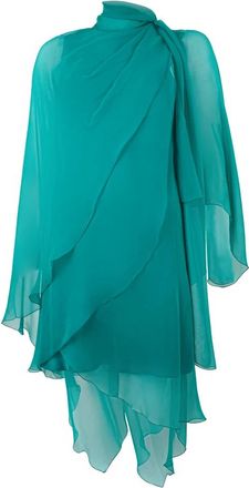 Alberta Ferretti Elegant Jurk met Lange Mouwen - Dames - Korte kleedjes - Blauw - S - Kleedjes
