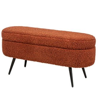 Nordlys Banco estilo escandinavo en acero y lana terracota