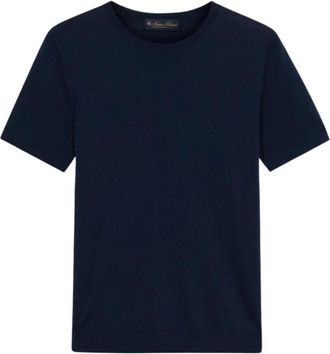 Brooks Brothers Cotton Knit Top - Dames - Ronde hals truien - Blauw - XS - Katoen - Truien & Vesten