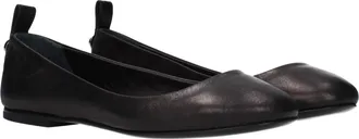 The Attico Womens Black Leather Ballet Flats