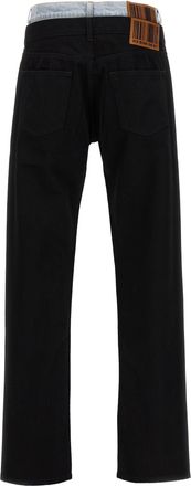 VTMNTS Mens Black Cotton Straight-Leg Jeans Clothing