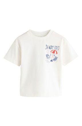 Next Kids Sandy Toes Graphic T-Shirt in White at Nordstrom, Size 12-18M