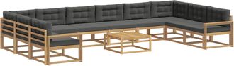 vidaXL Conjunto De Sof&aacute;s De Exterior 11 Uds. Blanco Y Antracita Vidaxl
