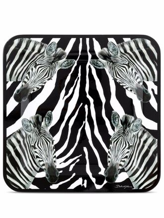 Dolce & Gabbana medium zebra-print wood tray - unisex - Wood - One Size - Black