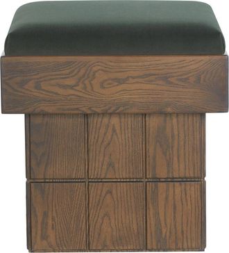 Safavieh Couture Taramarie Wood Base Ottoman