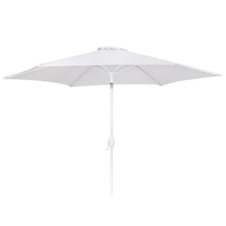LOLAhome Parasol de jard&iacute;n apertura manivela Alba blanco de aluminio
