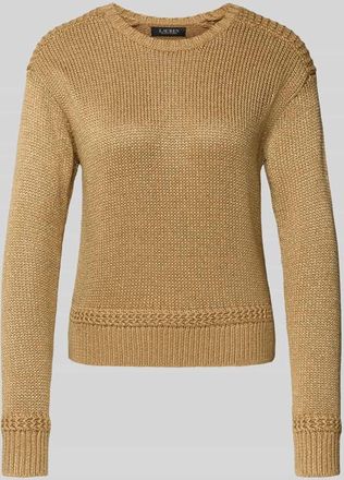 Lauren Ralph Lauren Strickpullover mit Rundhalsausschnitt Modell FASHMETTE in Gold, Größe XL
