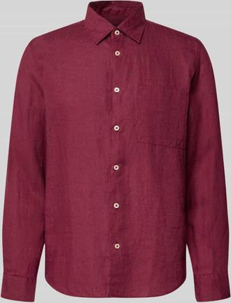 Marc O'Polo Regular Fit Freizeithemd aus reinem Leinen in Dunkelrot, Gr&ouml;&szlig;e XXL