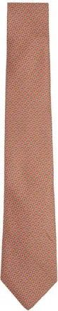 Reiss Orta Bright Orange Geo Chain Silk Tie