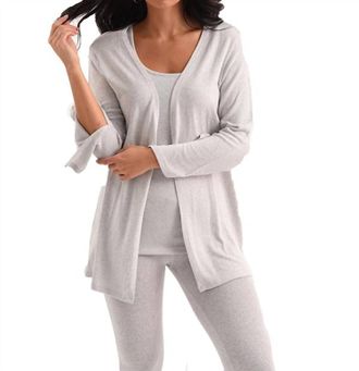 French Kyss Jane Long Sleeve Kashmira Cardigan In Gray