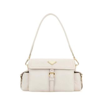 Prada Ivory Nappa Leather Prada Explore Shoulder Bag Talco Borse A Mano
