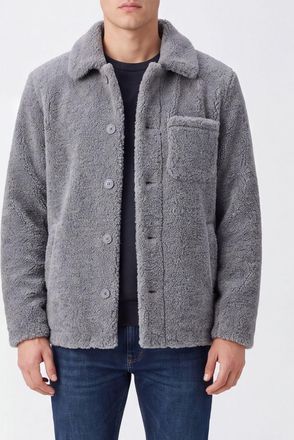 Herno Single-Breasted Short Coat in Faux Fur