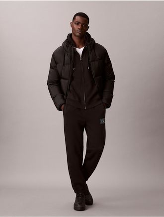 Calvin Klein Jeans Calvin Klein Mens Fleece Monogram Graphic Joggers - Black - 2XL